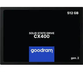 Goodram CX400 Gen.2 512 GB / 2,5" / SATA III / 3D-NAND TLC / R: 550 MB/s / Schreibgeschwindigkeit: 500 MB/s / IOPS: 75.000 / 76.800 / MTBF: 2 Mio. Stunden