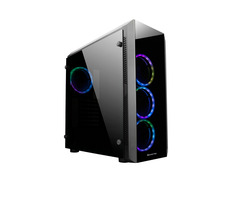 Chieftec SCORPION II GL-02B-OP schwarz / ATX / 2x USB 3.0 + 1x USB 2.0 / 4X 120mm RGB / ohne Quelle / transparente Seite