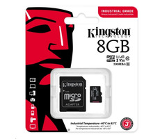 Kingston microSDHC 8GB Industrial + Adapter / UHS-I V30 / U3 / Klasse 10