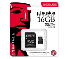 Kingston microSDHC 16GB Industrial + Adapter / UHS-I V3 / U3 / Klasse 10