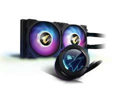GIGABYTE AORUS WATERFORCE X 240 / 2x 120 mm / Graphene Nano / 37,6 dB / 60 CFM / 800-2500 U/min / RGB / Intel + AMD