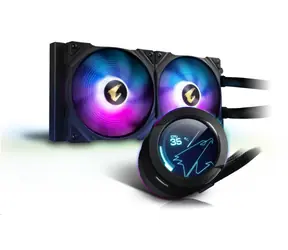 GIGABYTE AORUS WATERFORCE X 280 / 2x 140 mm / Graphene Nano / 44,4 dB / 89 CFM / 800-2500 U/min / RGB / Intel + AMD