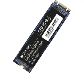 Verbatim Vi560 S3 256 GB / M.2 2280 / SATA 3 / 3D NAND / R: 560 MB / W: 460 MB / IOPS R: 102 K W: 80 K / MTBF 1,5 MHz / 3 Jahre