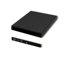 Qoltec 51864 externe Box für Mechanik schwarz / USB 2.0 und SATA / 9,5 mm