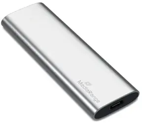 MediaRange MR1100 120 GB Silber / Externe SSD / M.2 SATA III / TLC / USB-C / R: 450 MB / W: 420 MB