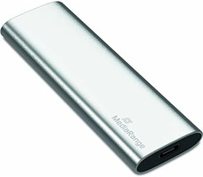 MediaRange MR1101 240 GB Silber / Externe SSD / M.2 SATA III / TLC / USB-C / R: 450 MB / W: 420 MB