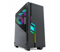 Gembird CCC-FC-2000 Fornax 2000RGB schwarz / ATX / 6x 120 / 2x USB3.0 / ohne Stromquelle / transparente Seite