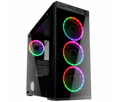 Kolink Horizon RGB schwarz / ATX / 2xUSB 3.0 + 1xUSB 2.0 / 4X 120 mm / ohne Netzteil / transparente Seite / gehärtetes Glas