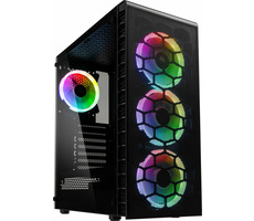 Kolink Observatory Lite Mesh RGB schwarz / ATX / 1xUSB 3.0 + 2xUSB 2.0 / 4X 120 mm / ohne Stromquelle / transparente Seite