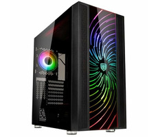 Kolink UNITY Adapt ARGB schwarz / E-ATX / 2xUSB 3.0 + 1xUSB-C + 1x USB 2.0 / 2x 120 mm / ohne Stromquelle / transparente Seite