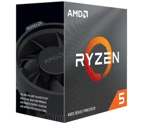 AMD RYZEN 5 4500 bei 3,6 GHz / Turbo 4,1 GHz / 6C12T / L2 3 MB L3 8 MB / AM4 / Kein VGA / 65 W