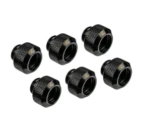 Alphacool Eiszapfen 13mm Klemmverschraubung HardTube G1/4" Sixpack schwarz / 6 Stk
