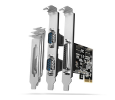 Axagon PCEA-PSN, PCIe-Controller - 1x paralleler (LPT) + 2x serieller Port (RS232) 250 kbps, inkl. LP