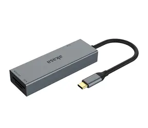 Akasa AK-CR-09BK Kartenleser 3in1 Silber / Kartenleser 3in1 / USB-C / MicroSD / SD / CF