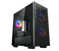 DEEPCOOL MATREXX 40 3FS schwarz / Micro-ATX / 1xUSB 3.0 + 1x USB 2.0 / 3x 120 mm / ohne Stromquelle / transparente Seite 