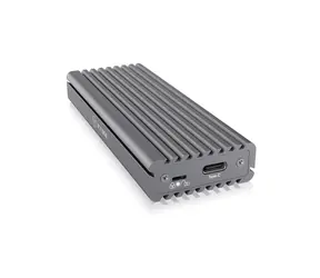 Icy Box IB-1817MC-C31 Anthrazit / Externes Gehäuse für M.2 NVMe & SATA / Kühlkörper / Schreibschutz / USB-C & USB A