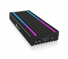 Icy Box IB-1824ML-C31 schwarz / Externe Box für 1x NVMe mit LED-Streifen/ USB 3.1 Typ C & A