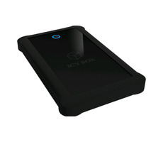 Icy Box IB-233U3-B schwarz / Externe Box für 1x HDD/SSD / USB 3.0 Typ A / Silikonhülle