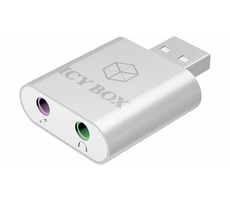 Icy Box IB-AC527 schwarz / 3,5 mm Stereoausgang / 3,5 mm Mikrofoneingang / USB 2.0