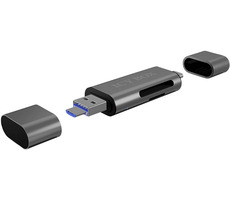Icy Box IB-CR200-C schwarz / externer Speicherkartenleser / USB C & Dual Typ A/microB