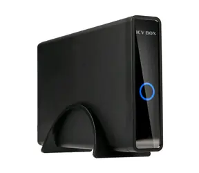 Icy Box IB-382H-C31 schwarz / Externe Box für 1x 2,5"/3,5" HDD/SSD mit USB-C-Schnittstelle und USB-Hub