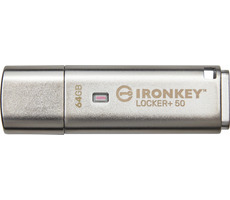Kingston IronKey Locker+ 50 64GB silber / Flash Disk /USB 3.2 Gen 1 - (USB-A 3.0)