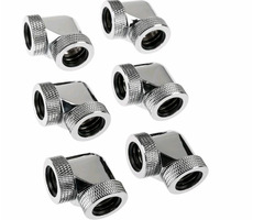 RAIJINTEK Pelias Silber - D160906 6 Stück Silber / für 16mm HardTube / G1/4" / 90° Winkel