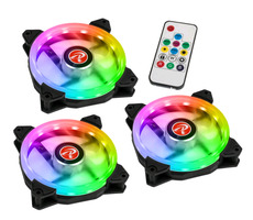 RAIJINTEK Iris 12 RBW ADD-3 Set 3 Stück schwarz / 120 mm / 28 dB @ 1800 RPM / 35,8 CFM / RGB / 4.Pin PWM