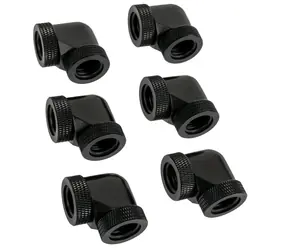 RAIJINTEK Pelias - D160906 6 Stück schwarz / für 16mm HardTube / G1/4" / 90° Winkel