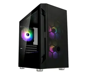 Silverstone Fara H1M Pro ARGB schwarz / M-ATX / 2x USB 2.0 + 1x USB 3.0 / 3x 120 mm / ohne Stromquelle / transparente Seite