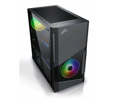 Evolveo M5 schwarz / M-ATX / 1x USB 3.0 + 2x USB 2.0 / 2x 120 mm / ohne Stromquelle / transparente Seite / RGB