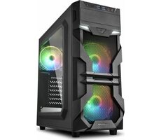 Sharkoon VG7-W RGB schwarz / ATX / 2x USB 3.0 / 3x 120 mm / transparente Seite / Ohne Stromquelle
