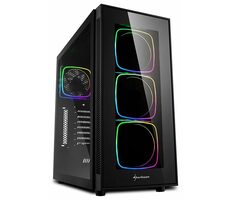 Sharkoon TG6 schwarz / ATX / 2x USB 3.0 / 4X 120 mm / RGB / Ohne Netzteil / transparente Seite