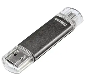 HAMA 123924 flashPen „Laeta Twin“ 16 GB grau / Flash-Laufwerk / Lesen: bis zu 10 MB