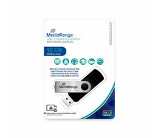 MediaRange MR931-2 USB-Stick 16GB silber / USB 2.0 Typ A / Lesegeschwindigkeit 15 MB/s / Schreibgeschwindigkeit 5 MB/s / Aluminium