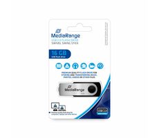 MediaRange MR910 USB-Stick 16GB silber / USB 2.0 Typ A / Lesegeschwindigkeit 17 MB/s / Schreibgeschwindigkeit 6 MB/s / Aluminium
