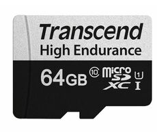 Transcend 350V 64 GB / Micro SDHC / Speicherkarte / Klasse 10 / R: 95 MBit/s / W: 45 MBit/s