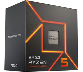 AMD RYZEN 5 7600 bei 3,8 GHz / Turbo 5,1 GHz / 6C12T / L2 6 MB L3 32 MB / AM5 / Zen 4 / 65 W