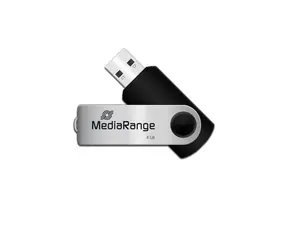 MediaRange MR907 4GB Silber / 4 GB / USB 2.0 Typ A / Schreibgeschwindigkeit 4 MB/s / Kunststoff + Metall