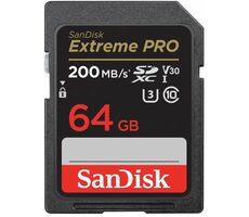 SanDisk Extreme PRO SDXC 64 GB / Klasse 10 / Lesen/Schreiben 200/90 MB/s / geeignet für 4K