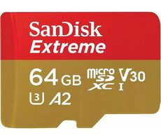 SanDisk Extreme microSDXC 64GB + Adapter / Klasse 10 / Lesen: bis zu 170MBs 