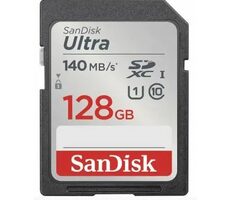 SanDisk Ultra SDXC 128 GB / Klasse 10 / Übertragungsgeschwindigkeit 140 MB/s / geeignet für FULLHD