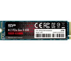 Silicon Power M.2 2280 A80 2 TB / Interne SSD / PCIe Gen 3x4 / Lesen: 3400 MB / Schreiben: 3000 MB
