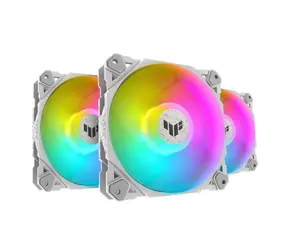 Asus TUF Gaming TF120 ARGB (3 Stück) weiß / 120 mm / Advanced FDB / 250-1900 RPM / 76 CFM / 29 dB