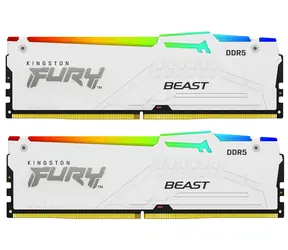 Kingston Fury Beast Weiß RGB 32 GB (2 x 16 GB) DDR5 5600 MHz EXPO / CL36 / DIMM / On-Die ECC / EXPO / XMP / 1,25 V