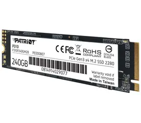 Patriot P310 240 GB / M.2 2280 / SSD / IOPS: 280 K 250 K / M.2 PCIe 3.0  