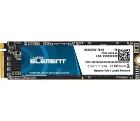 Mushkin Element 1 TB SSD / M.2 2280 / NVMe PCIe 3.0 x4 / RW: 2000 & 1600 MBit/s / MTBF: 1 / 3 Jahre