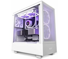 NZXT H5 Flow Edition weiß / E-ATX / 1x USB 3.2 + 1x USB-C 3.2 / 3,5 mm Klinke / 2 x 120 mm