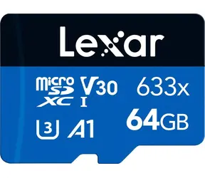 Lexar High-Performance 633x microSDXC 64 GB / UHS-I V10 / U1 / Klasse 10 / Lesegeschwindigkeit 100 MB/s / Schreibgeschwindigkeit 45 MB/s