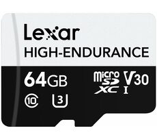 Lexar High-Endurance microSDHC/SDXC 64 GB / UHS-I V30 / U3 / Klasse 10 / Lesegeschwindigkeit 100 MB/Schreibgeschwindigkeit 35 MB